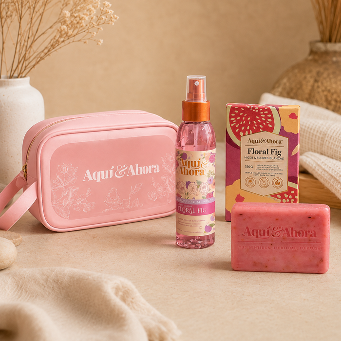 Regalo Floral Fig | Body Splash + Jabón Natural + Neceser | Aquí & Ahora