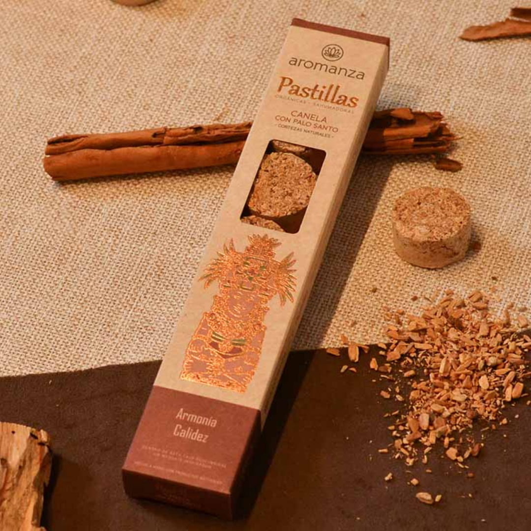 Pastillas Orgánicas Canela con Palo Santo - Aromanza